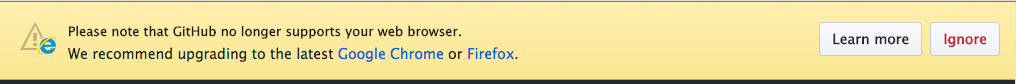 Please note that GitHub no longer supports your web browser message